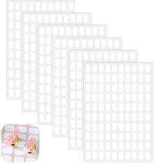 600 PCS False Tip Double Sided Adhesive Tapes, White Pre-Cut Nail Display Strips Press On Adhesive Tabs Nail Art Glue Stickers Nails Art Holder Nails Display Book - 600PCS Double-Sided Adhesive Pad - 查看 10