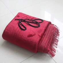 Set de 2 mantas de regalo de Ramadán, de 80cm*120cm, manta gruesa y suave con flecos, diseño de patrón de arco - Multicolor - Ver 13