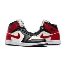 Women's Air Jordan 1 Mid Sail/Gym Red-Off Noir-White (BQ6472 160) - 白色 - 查看 4