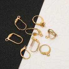 20个304不锈钢镀18K金多款式耳环钩、夹子、配件，适用于DIY饰品耳环制作。 - 耳扣 - 查看 2