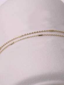1 pieza Tobillera de doble capa de plata de ley S925, adecuada para uso diario, eventos de fiesta, joya elegante para los pies como regalo para mujeres - Doble capa - Ver 6