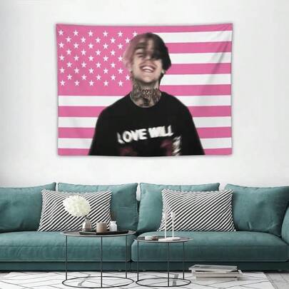 1pc Birthday Girl American Flag Tapestry - Pink Background Tapestry, Bedroom Living Room Dorm Decor - Easy Hanging Without Tools, Fan Gift