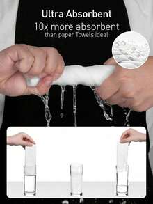 1 Rollo - 20 piezas Paños de limpieza desechables de microfibra, Toallas de cocina de secado rápido, Trapos de limpieza reutilizables, Rollo de microfibra desprendible - Multicolor - Ver 9