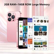 SOYES 1PCS - 3G Pink Mini Smartphone. Download apps via Wifi. 3.0-inch HD touch screen. Compact smartphone for students. 900mAh battery. 2GB RAM + 16GB ROM. Android system. The best creative gift for festivals and birthdays. Mini phone in black/blue. - Negro - Ver 4