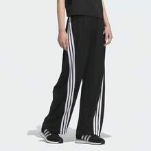 adidas BANANA KNIT JOGGERS 品牌logo三條紋運動寬鬆休閒褲 女款 - 黑與白 - 查看 1