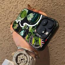 Estuche para teléfono con diseño de monstruo de planta vibrante compatible con fundas para teléfonos   17  16 Pro Max  15 Pro Max  13 y  12 Diseño elegante a prueba de golpes Regalo perfecto para familiares, amigos y amantes - Negro - Ver 6
