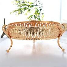 1pc Creative Metal Fruit Plate, European Style Multipurpose Living Room Coffee Table Snack Storage Box - Multicolor - View 9