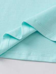 mini bala Kids Long Sleeve T-Shirt With Raglan Sleeves, Soft & Breathable Cotton Blend, Cute Casual Top For Spring 2026 - Ice Blue - View 8