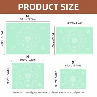 1pc Green EVA Baking Mat – Double Sided, Non-Stick, Reusable, Suitable For Dough, Pizza, Cake, Bread, Biscuits, Candy, Macarons – Durable, Easy To Clean, Suitable For Home & Industrial Kitchen, Kitchen Essentials