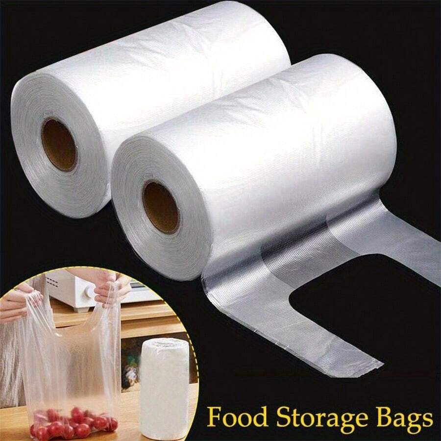 100pcs/Roll Tear-Resistant Food Preservation Bags, Designed For Fruits And Vegetables, Ideal For Outdoor Cooking And Kitchen Use - A - View 1
