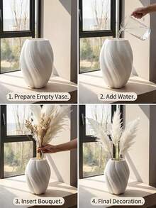 1 Set strukturierte wellenförmige Vasen - 20 cm und 15 cm nordische Kunststoff-Pflanzkübel, geeignet für Wohnzimmer/Esszimmertisch - unzerbrechliche Hydrokultur-Dekoration - Feiertags-Tischmittelpunkt, Thanksgiving Heimdekoration, moderne Weihnachtsdekoration, nordischer Stil für Fotografie, luxuriöses Neujahrsupdates - Verschiedenfarbig - Übersicht 5