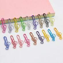 Colorful Musical Note Paper Clips – Cartoon Treble Clef Binder Clips, Dual‑Use As Bookmarks & File Clips, Metal Finish With Vibrant Colors, Perfect For Students' Office & Study Organization, Creative Stationery Gift For Back‑To‑School, Birthday Or As Prizes, Cute & Functional Design For Notebooks & Documents - Multicolor - View 6