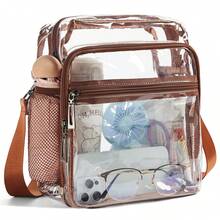 LATMAP Clear Bag For Women, Clear Crossbody Fanny Pack Stadium Approved, Small Clear Purse For Concerts Festival, Stadium Approved 10.7x 4.5 X 11.5 Clear Transparent Purse Bag For Concerts Sports Events Festivals,Clear Bag Concert,Mother's Day Gift - 棕色 - 查看 1