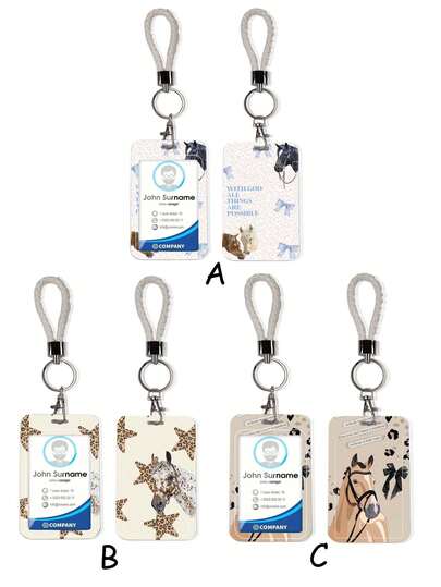 一款ABS星马图案时尚独特的卡通推拉式卡套/钥匙扣包挂件，学生腕带卡套，女学生腕带卡套，公交身份证保护套，校园学生卡保护套。