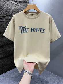 1 Piece Men's Graphic Print T-Shirt, Summer Beachwear, Loose Fit Short Sleeve T-Shirt. This Men's T-Shirt Has A Casual, Vacation-Inspired Style. - 白色 - 查看 5