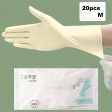 20pcs Reusable Nitrile Gloves, Thick & Durable Washable Cleaning Gloves, Latex-Free, Powder-Free, Non-Slip Long Cuff Gloves, Suitable For Kitchen Dishwashing, Household Cleaning And Food Preparation - Multicolor - View 14