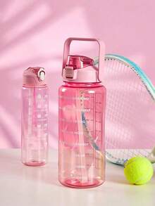 1 bình giữ nhiệt PC trong suốt dung tích lớn 750ml hoặc 2000ml, cốc uống nước thể thao di động, cốc có ống hút và nắp, bình nước chịu nhiệt chống rơi vỡ, thích hợp cho gia đình và du lịch ngoài trời, bình nước dành cho nữ. - Nhiều màu - Xem 8