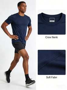 RELOUST 8PCS Workout Shirts For Men Athletic Running Gym T-Shirt, Quick-Drying Cooling Breathable Performance Top, Moisture Wicking Short Sleeve Tee, Mens Clothes Activewear, Butfits For Men, Great Gifts For Boyfriend Camiseta Para Hombre - Random color - 查看 3