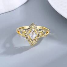 New Luxury Classic Sparkling Zirconia Engagement Wedding Ring 18KGold Plated White Gold 4*6mm Horse Eye Fine Jewelry Party Gifts - Butterfly - View 2