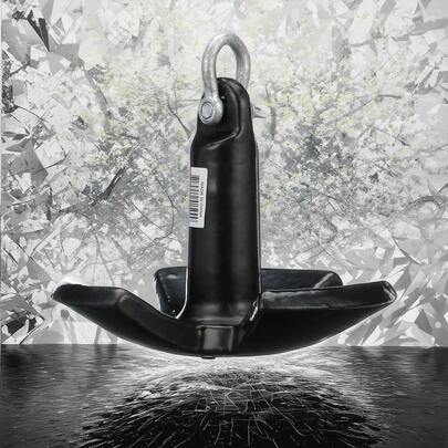 Heavy-Duty 12 Pound Black Vinyl-Covered Cast Iron River Anchor
