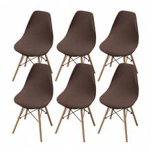 1/2/4/6pcs Striped Solid Color Shell Chair Covers Suitable For Home, Hotel, Banquet - Multicolor - View 43