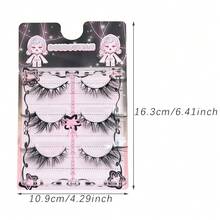DOUDOUTIAN European And American Style Thick Oblique Fake Eyelashes, Full Length Natural Look, Easy To Apply And Reusable, Suitable For Girls, Makeup, Outings, Parties, Festivals, And Gifting - Black - View 4