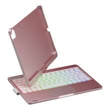 mollenmell [Only Keyboard Case]360° Rotatable Mixed RGB Backlit Keyboard Case For PAD 8.3/10.2/10.9/11/12.9/13 Inch, Silent Typing Protective Cover For Study, Office, Drawing & Binge-Watching, QWERTY Layout, US English - Pink - View 9