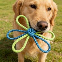 Handwoven Pet Chew Toy, Durable Knotted Rope For Dog Dental Care & Interactive Play - Multicolor - View 7