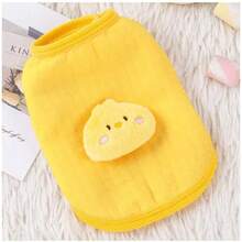 1 pieza Chaleco cálido para mascota de cachorro/gatito/chihuahua, otoño/invierno - Amarillo - Ver 4