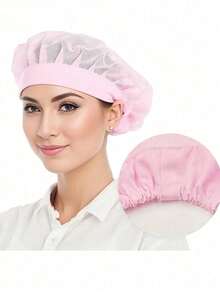 1/3pcs Chef Hat Kitchen Hat Food Service Hair Nets Mesh Cap Cooking Chef Cap - 彩色 - 查看 3