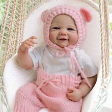 NPK 19英寸薇薇安仿真软胶重生娃娃，手工绘制细节，血管清晰可见，逼真3D肤色女孩 - 粉色 - 查看 6