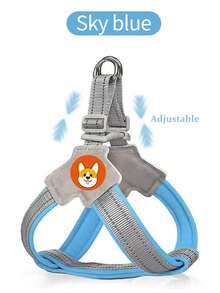 Harness Anjing Berbahan Jala yang Bernapas, Desain Berbentuk Y dengan Dua Cincin D, Strip Reflektif, Cocok untuk Anjing Kecil, Sedang, dan Besar untuk Jalan-jalan dan Latihan di Luar Ruangan - MultiWarna - View 13