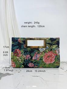 Spring/Summer New Embroidered Printed Evening Clutch Bag, Vintage Style, Chinese Style, Suitable For Cheongsam, Daily, Party, Birthday, Wedding, Lightweight Handbag, Versatile Retro Charm, Elegant Ladies Clutch - Green - View 14