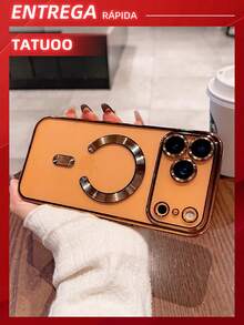 1 Piece Cell Phone Case With Camera Protection, Transparent Ultra-Thin Magnetically Attached TPU Case, Compatible With 16e/16/16Pro/16Plus/16ProMax/15ProMax/15/14/13/12/11 - 橘色 - 查看 5