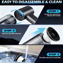 4 In 1 Cordless Vacuum Blower, 18000Pa Strong Suction, Silent Brushless Motor, Dual Speed, USB Fast Charging, Handheld Vacuum For Home Car Office, Multi Accessories Included - Black - View 6