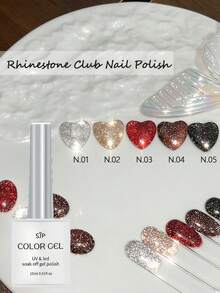 1/5 瓶 15ml 反光水钻迪斯科凝胶指甲油，UV 指甲油凝胶，DIY 美甲饰品，适合各种节日、排队和音乐节 - 彩色 - 查看 1