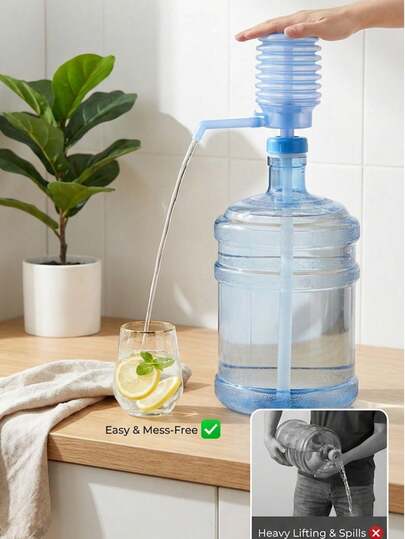 1pc Water Pump, Bucket Packaged Sailor Pressure Mineral Water, Manual Water Absorber, Purified Water Dispenser, Household Automatic Water Pump, Easy Press Hand Pump For Drinking Water, Portable Manual Dispenser, Quick Water Outlet With Increased Airbag, Non-Electric Bottle Accessory For Home, Office, Camping & Outdoors, Bellows Design.