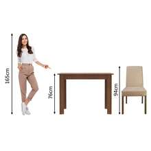 Juego Comedor Madesa Vic Mesa y 2 Sillas Color Marrón/Crema - Marrón y beige - Ver 5