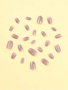 24Pcs Neutral Short Square Shape Nail Nails White Solid Nail Press On Nails Acrylic Nails Fake Nails Manicure Set Includes 1Sheet Adhesive Tabs And 1Pc Mini File Perfect For Everyday Wear Nail Supplies Nails - Nhiều màu - Xem 3