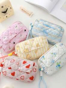 Heart-Shaped Flip Cover Wristlet Clutch Bag With Phone Pocket And Coin Purse, Serves As Both Handbag And Storage Pouch, Suitable As Couple Or Children's Gift - Multicolor - View 6