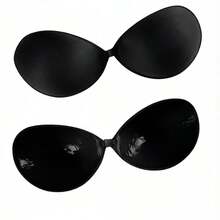 Silicone Adhesive Bra, Nipple Protectors With Push-Up Effect, Available In Apricot And Black – Ideal For Formal Dresses, Dates, Weddings, Travel, Holidays, Festivals, Brides, Spring, Strapless Lingerie, Invisible Backless Bra, Lingerie Accessories - 黑色 - 查看 8