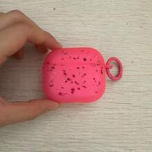 Graffiti Ribbon Design Protective Case Suitable Compatible With Apple Bluetooth Earphones, Anti-Scratch And Drop Protection Case Compatible With Apple Bluetooth Wave Earphone Charging Case - Hot Pink - View 11