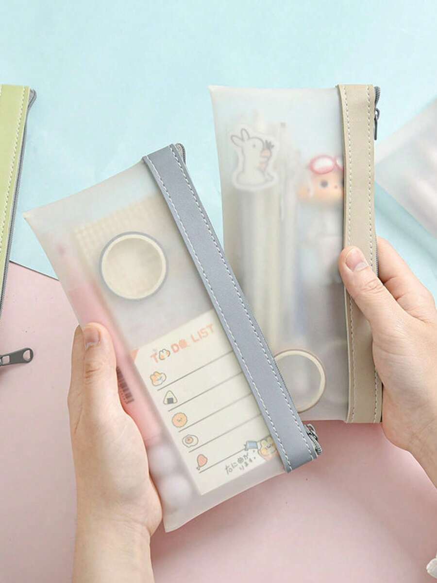 Transparent Pencil Case, Backpack, Transparent Exam Supplies Case, Portable Toiletry Bag, Travel Cosmetic Bag, Wallet - Single Piece - View 1