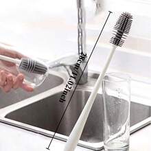 1/2pcs Silicone Cup Brush, Long Handle Glass Cleaning Tool For Beverage, Wine Bottle, Glass Cup, Plastic Cup - Classic - View 5