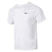 Nike Dri-Fit Ready Solid Breathable Training Short Sleeve T-Shirt, White, Men - 白色 - 查看 9