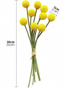 10/400pcs Artificial Dandelion Plastic Plants, Silk Bridal Bouquet, Autumn Decor, Valentine's Gift, Vase Filler, Home New Year Decor, Outdoor Garden Wedding Bouquet, Living Room DIY Candy Box Wreath, Fake Plants Home Decor - Yellow - View 4