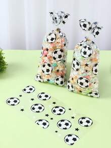 100pcs Football Pattern Gift Bags, Football Theme Packaging Bags, Baby Shower Party Decorations, Gender Reveal Party Supplies, Gift Wrapping Bags, Football Theme Birthday Decorations, Storage Bags, 1st Birthday Party Supplies, Gift Wrapping Bags, Party Favors, Baby Boy Party Supplies, Sports Event Party Supplies - Football - View 6