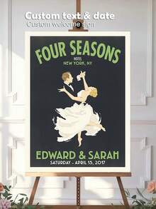 Customizable Wedding Welcome Sign, Can Add Custom Text/Date, Suitable For Weddings And Anniversaries. Customizable Unframed Decoration Painting For Wedding First Dance Theme, Wedding Merch - Multicolor 03 - View 10