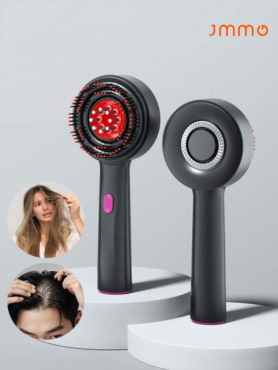 JMMO Peigne de massage multifonction, brosse de massage électrique, stimulateur de cuir chevelu à domicile, brosse de soins capillaires anti-chute de cheveux à lumière rouge avec massage en profondeur du cuir chevelu, appareil de soins personnels, cadeau pour l'amoureux, anniversaire