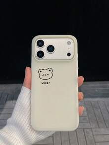 2-In-1 Matte Bear Phone Case With Photo Slot, Fashion Shockproof Anti-Slip Anti-Fingerprint Camera Protective Phone Case For IPhone - White - View 8